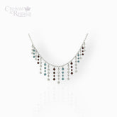 Multi-Coloured Crystal Fringe Tiara - Necklace